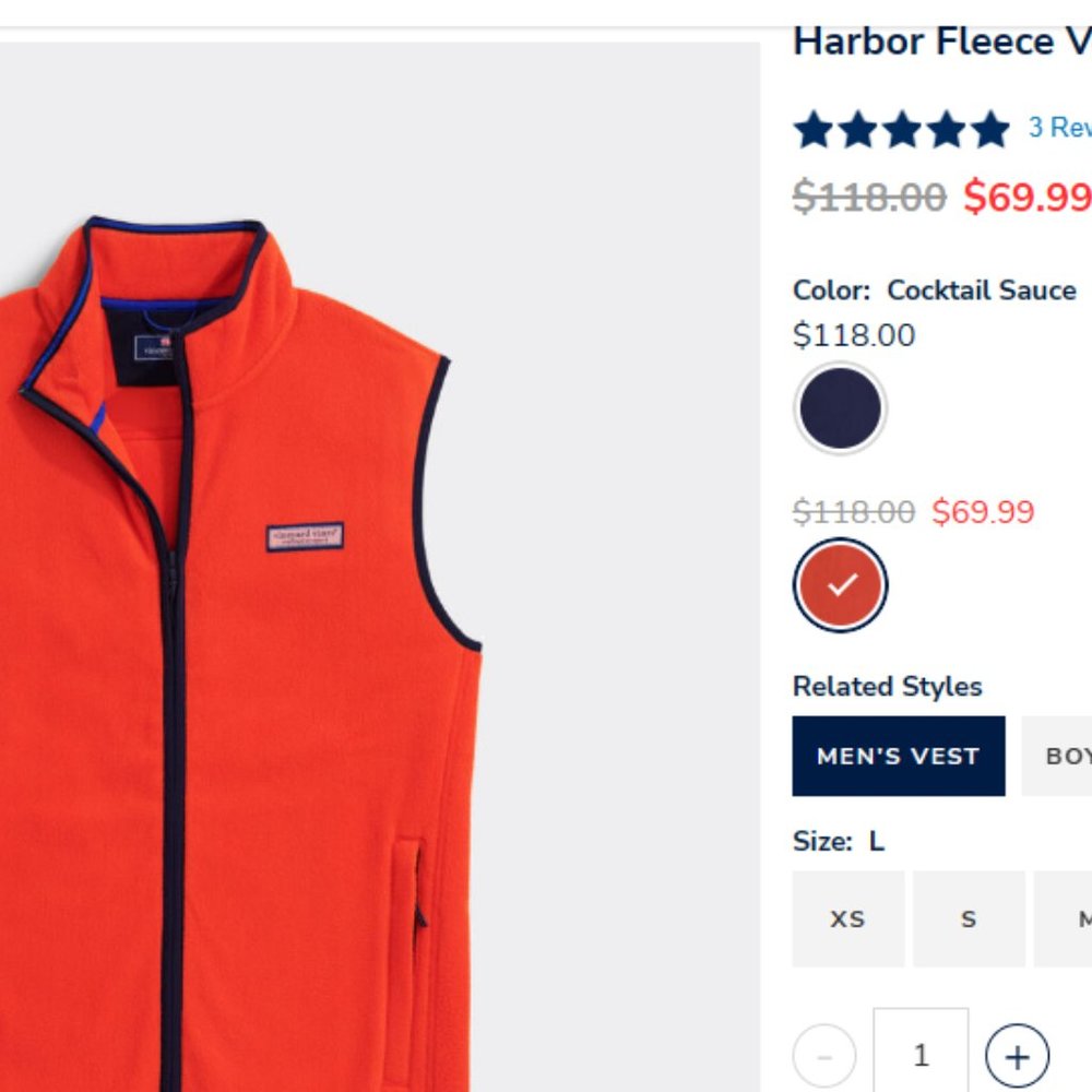 Vineyard Vines Harbor Fleece Vest